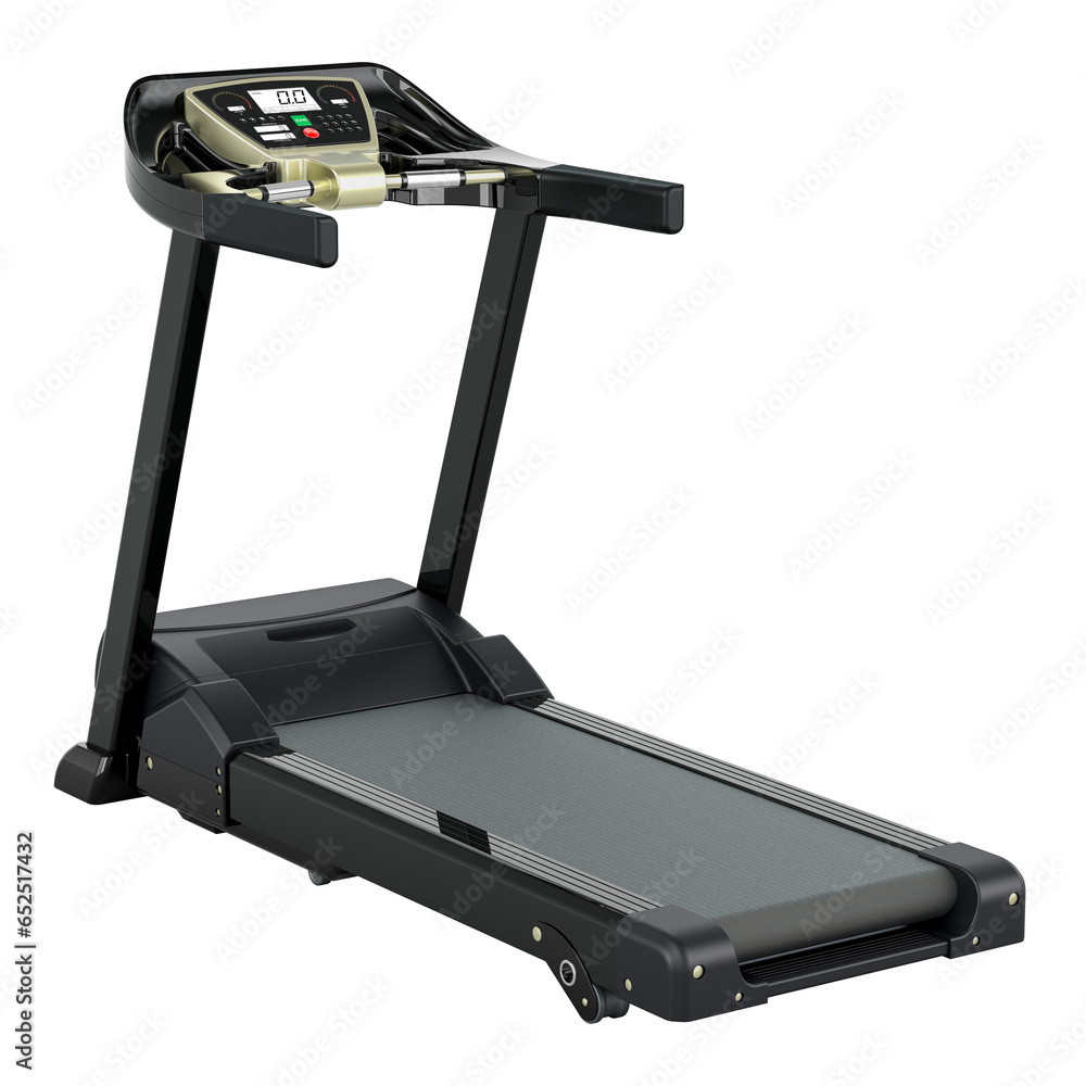 Poster treadmill, walking treadmill. 3d rendering isolated on transparent background