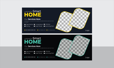 real estate email signature design home for sale web banner template vector file	