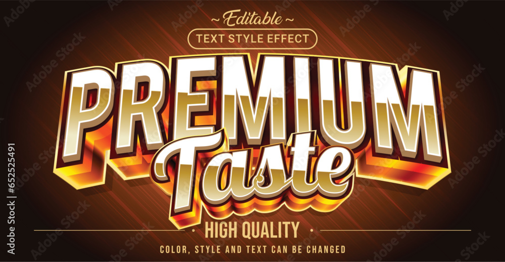 Poster Editable text style effect - Premium Taste text style theme.