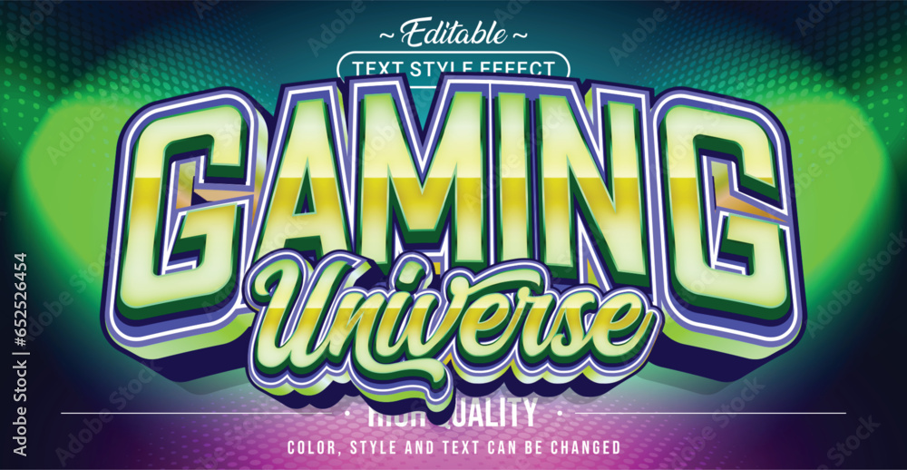 Poster Editable text style effect - Gaming Universe text style theme.