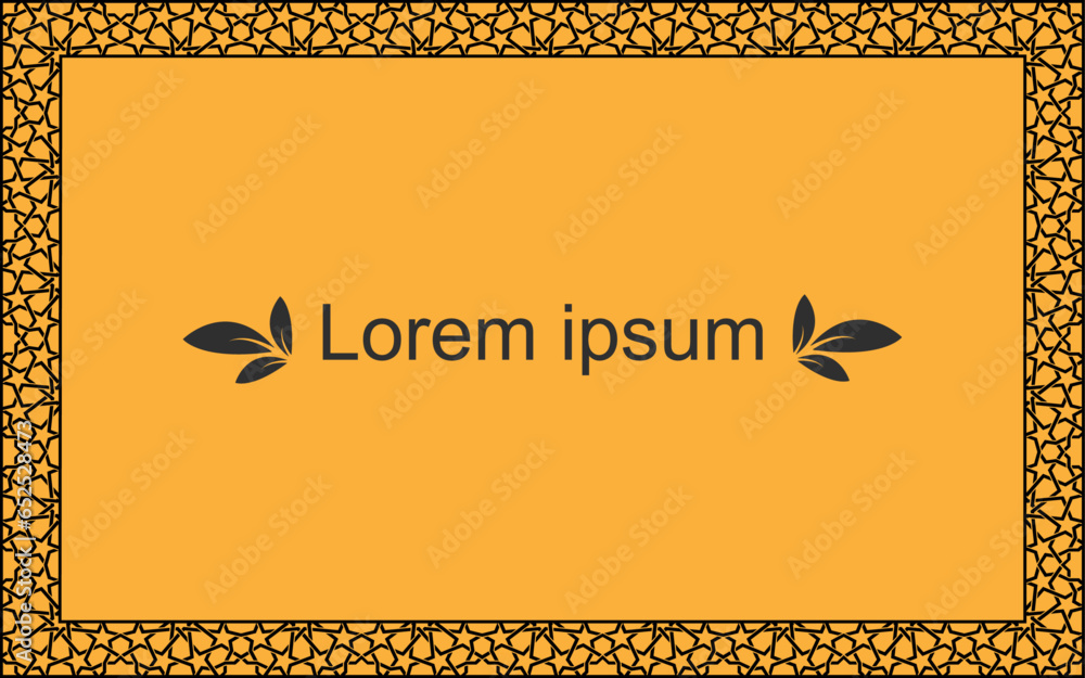 Aufkleber Decorative Ornamental vector frame border design Invitation card greeting card presentation slide photo frame dark background