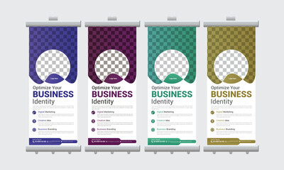 corporate business roll up banner design template multipurpose roll up banner standee design vector banner template 