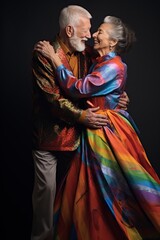 Fototapeta premium lively elderly couple expresses their dance