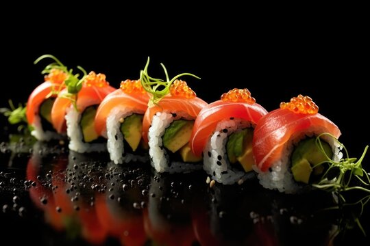 Indulge your senses in a realm where extraance meets innovation, where the fusion of jewellike, handcrafted sushi rolls and the tantalizing allure of fresh, exotic ingredients creates an