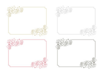 バラの線画フレーム