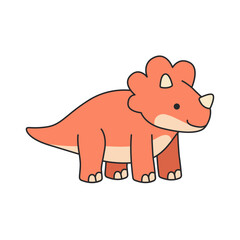 Cute cartoon dinosaur. Vector illustration isolated on a white background.