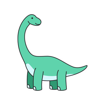 Dinosaur icon. Cartoon dinosaur vector icon for web design isolated on white background