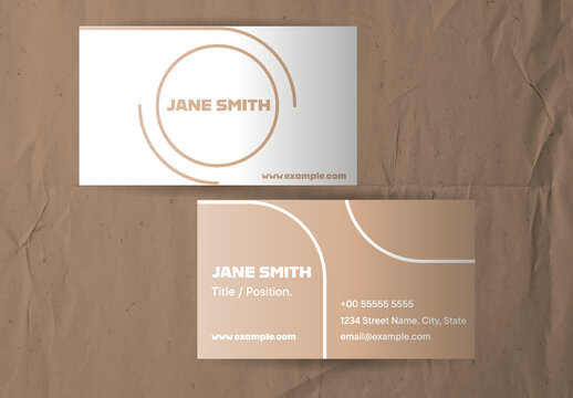 Duotone Minimalist Brown Business Card