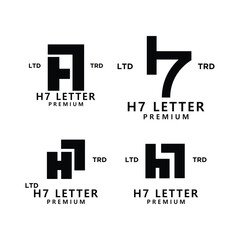 h7 letter logo icon design