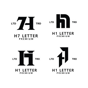 h7 letter logo icon design