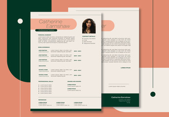 Beige and Green Modern Professional Resume Template