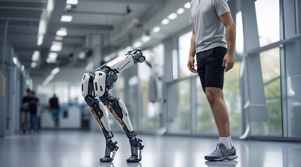 未来的な義足｜futuristic prosthetic leg. Generative AI - obrazy, fototapety, plakaty