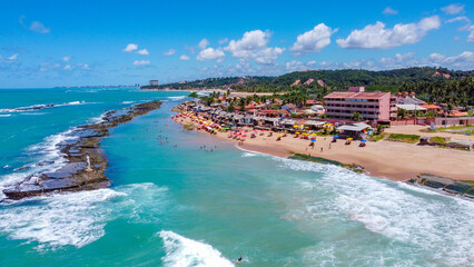 Foto aérea da Praia do Francês, Alagoas - Brasil.