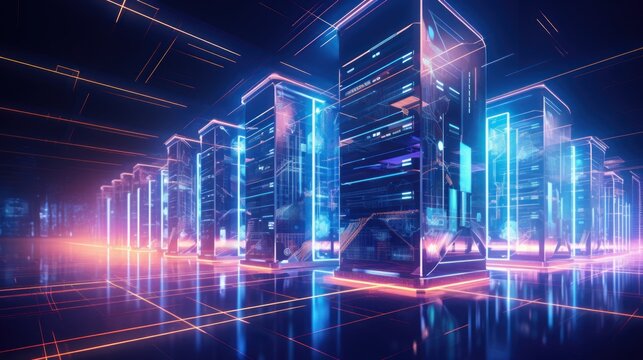 Futuristic Data Center Visualization