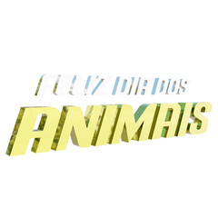 Fototapeta premium Feliz dia dos animais 3d PNG