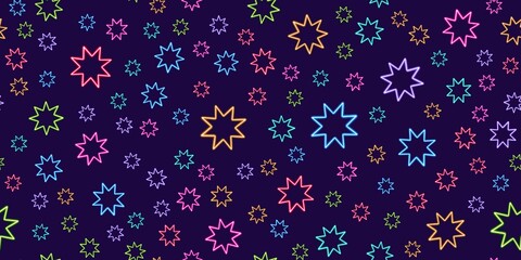 seamless pattern geometric star shape glowing desktop icon, neon star sticker, neon figure, glowing figure, neon geometrical figures 
