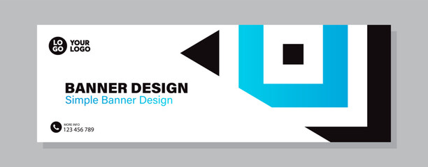 Colorful template banner with gradient color and black color. Design with abstract shape.