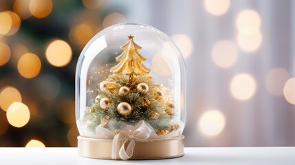 Merry Christmas and happy new year concept, Close up, Elegant Christmas tree in glass jar decoration- generative AI