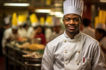 Black Man Chef Occupation Career Workplace Backdrop Generative AI