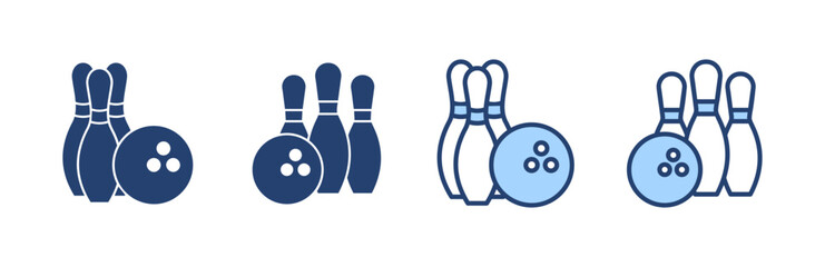 Bowling icon vector. bowling ball and pin sign and symbol.