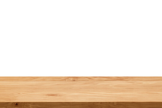 Empty wooden table for display product - Transparent background