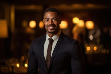 Black Male Event Planner Professional Career Workplace Backdrop Generative AI