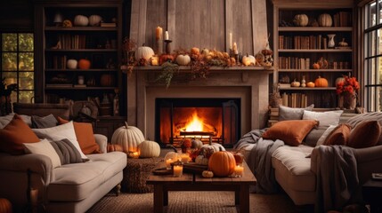 living room with fireplace