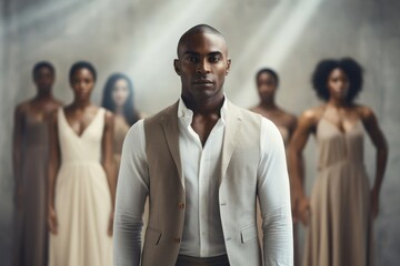 Black Man Fashion Designer Employee Job Expertise Work Environment Backdrop Generative AI