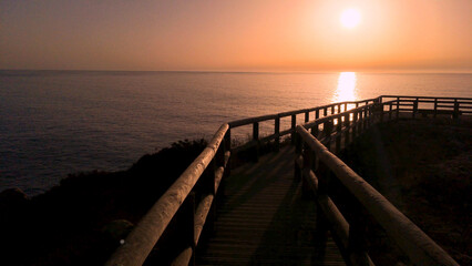 Sunset view from the wooden walkway