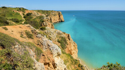 Fototapeta na wymiar Cliffs view on Lagos, Algarve