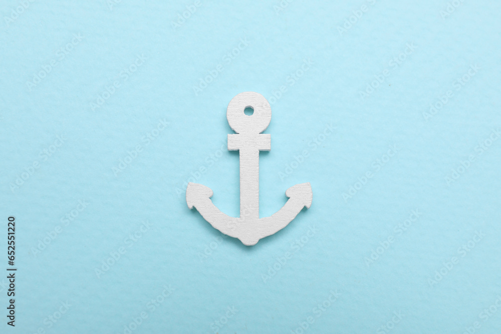 Sticker Anchor figure on pale blue background, top view