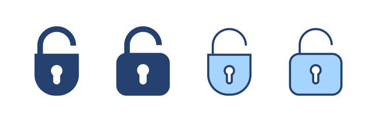 Unlock icon vector. Unlock sign and symbol. unlocked padlock icon