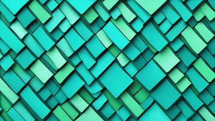 Fototapeta na wymiar abstract turquoise green blue waving waves shapes mosaic tile wall texture background