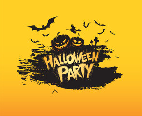 Happy halloween poster. Vector illustration