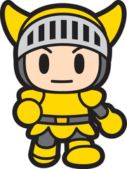 ゲーム風　戦士キャラクター　歩く　左足