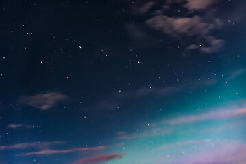 Big Dipper Constellation and Northern Lights in a starry night sky