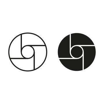Diaphragm like circular symbol for photography. Vector illustration.