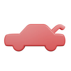 Bonnet Open symbol of car or vehicle dashboard icon sign warning light for remind problem. 3d render.