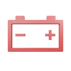 Alternator Or Battery Problems symbol of car or vehicle dashboard icon sign warning light for remind problem. 3d render.