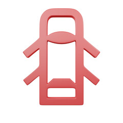 Door Ajar symbol of car or vehicle dashboard icon sign warning light for remind problem. 3d render.