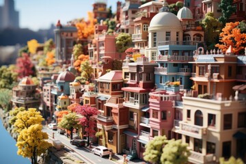 ミニチュア風の都市風景,Generative AI AI画像