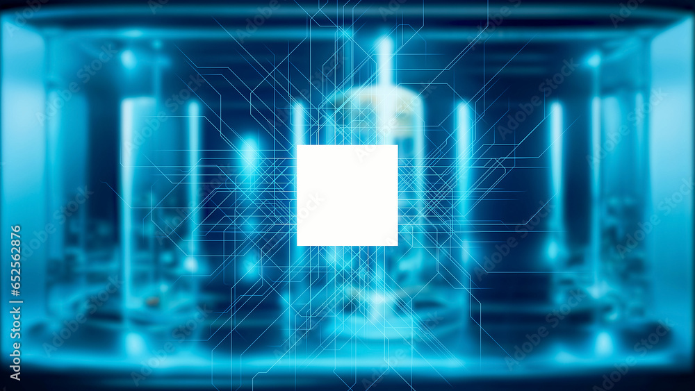 Poster electronic circuit. microchip with Abstract background.