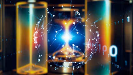 digital transformation. supercomputer. quantum computer.
