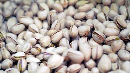 background of fresh organic pistachio nuts.