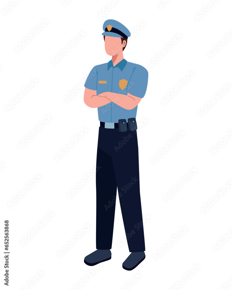 Wall mural police standing with folded arms