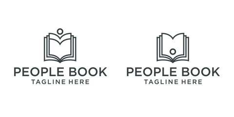 Education logo vector Design template. Abstract book and person icon. College, university vector logo. school