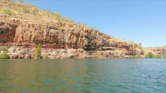 Motoring down Chamberlain Gorge north of Perth Western Australia