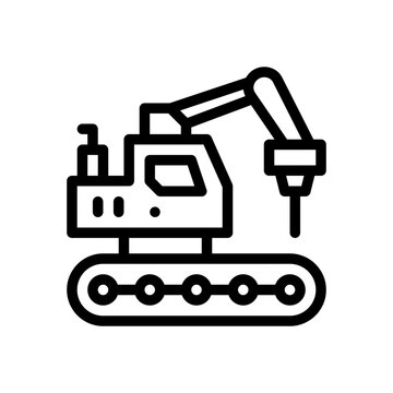 Excavator Line Icon