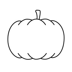 Vector retro groovy outline pumpkin isolated on white background