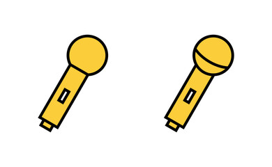 Microphone icon set for web and mobile app. karaoke sign and symbol